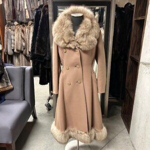 VINTAGE coat - bottom & collar trimmed w/ Nor FOX, 1995 > now $725 - size xs-s